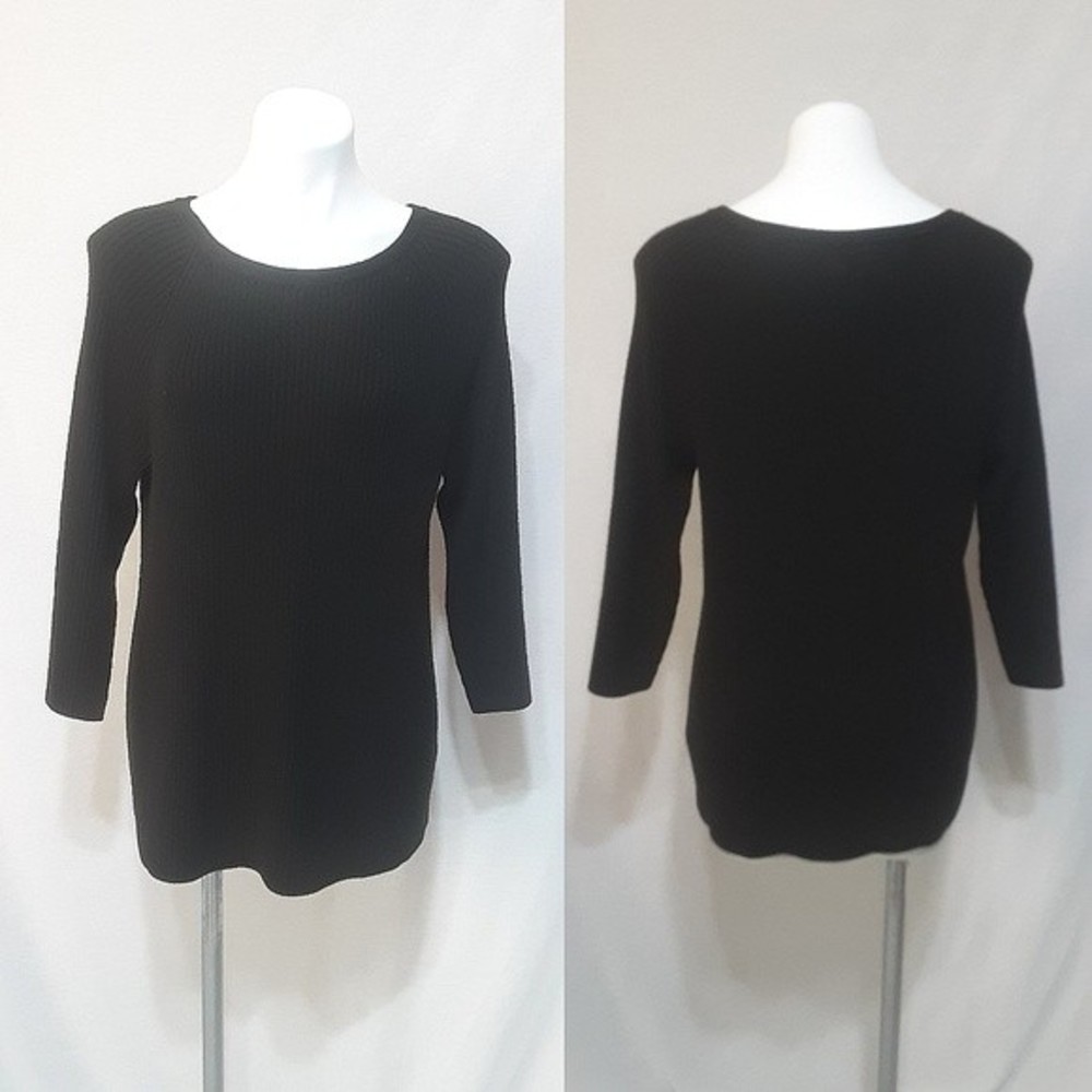 Lark & Ro Ribbed Pullover Sweater XL Cozy Fall Winter Stretchy Warm Layering Top